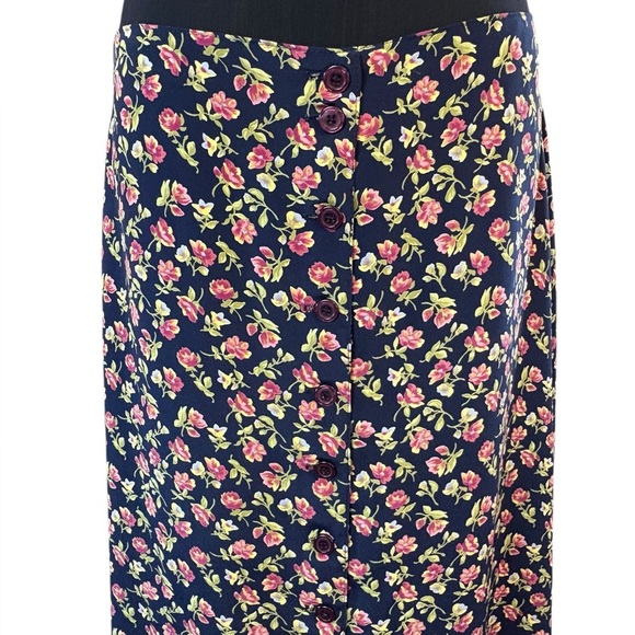 Vintage Pink and Blue Maxi Skirt A-Line Cocktail - Picture 3 of 11